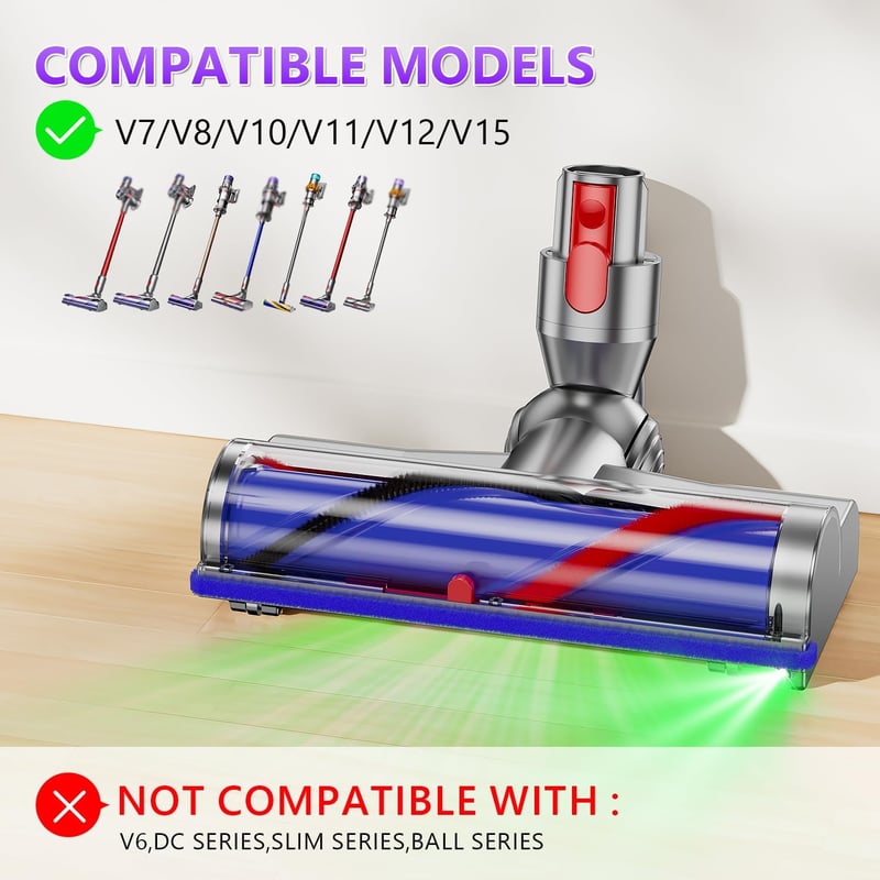 Tdyon Elektromos Kefe Dyson V7 V8 V10 V11 V15 Porszívóhoz Turbó Fej