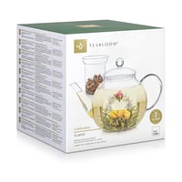 Ceainic din sticlă Teabloom cu infuzor detașabil – Rezistent la căldură și utilizabil în cuptorul cu microunde – Include 2 ceaiuri tip floare – Infuzor de ceai de 1,2 litri 6