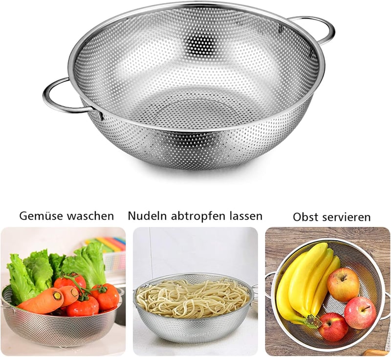 TEAMFAR 3 resz szuro szett mikroperforalt rozsdamentes szuro edeny ravi pasta szuro fogantyuk 16 22 28 cm mosogatogepbe teheto gyumolcs rizs