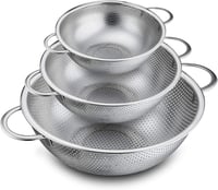 TEAMFAR 3 resz szuro szett mikroperforalt rozsdamentes szuro edeny ravi pasta szuro fogantyuk 16 22 28 cm mosogatogepbe teheto gyumolcs rizs 1