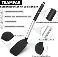 TEAMFAR 6 részes szilikon konyhai eszköz készlet rozsdamentes acél nyéllel 3