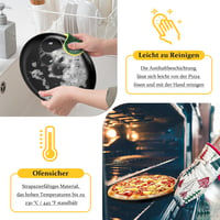 TEAMFAR Pizza Sütőtálca Szett, 4 db Rozsdamentes Acél Kerek Pizzaforma Tapadásmentes Bevonattal, 26 cm Átmérőjű Sütőlap Pizzához 5
