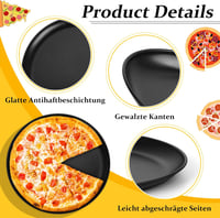 TEAMFAR Pizza Sütőtálca Szett, 4 db Rozsdamentes Acél Kerek Pizzaforma Tapadásmentes Bevonattal, 26 cm Átmérőjű Sütőlap Pizzához 3