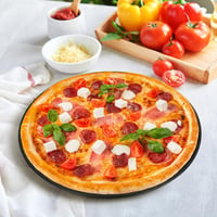 TEAMFAR Pizza Sütőtálca Szett, 4 db Rozsdamentes Acél Kerek Pizzaforma Tapadásmentes Bevonattal, 26 cm Átmérőjű Sütőlap Pizzához 6
