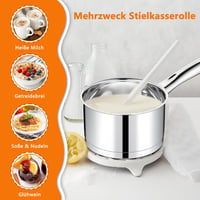 TEAMFAR Rozsdamentes Acél Tejforraló Lábas 14 cm, 0,9L Üvegfedővel - 3 Rétegű Alj, Minden Tűzhelyhez, Indukciós, Mosogatógépben Mosható 7