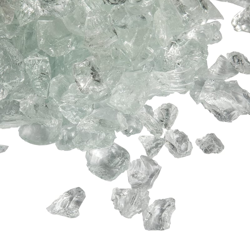 Teamson Home 4 kg Lávakő Kerti Gázgrillhez, Edzett Tűzüveg, Kültéri Tüzéphez - One Size, Clear