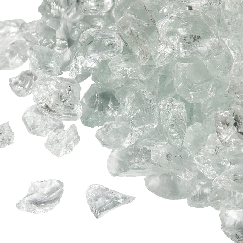 Teamson Home 4 kg Lávakő Kerti Gázgrillhez, Edzett Tűzüveg, Kültéri Tüzéphez - One Size, Clear