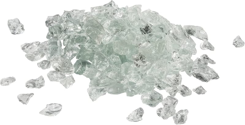 Teamson Home 4 kg Lávakő Kerti Gázgrillhez, Edzett Tűzüveg, Kültéri Tüzéphez - One Size, Clear