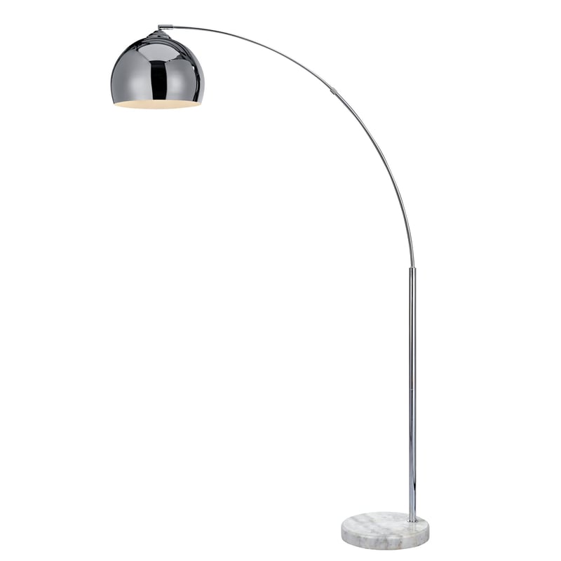 Lampadar LED Teamson Home Arquer Versanora VN-L00010-EU – Lampă de podea arcuită, finisaj cromat, cu consum redus de energie pentru living