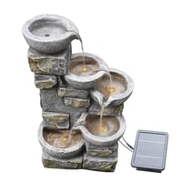 Záhradná fontána z imitácie kameňa Teamson Home Peaktop PT-SF0003 s LED osvetlením a dekoratívnymi prvkami – použitá, neúplná 9