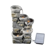 Záhradná fontána z imitácie kameňa Teamson Home Peaktop PT-SF0003 s LED osvetlením a dekoratívnymi prvkami – použitá, neúplná 8