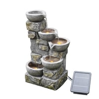 Záhradná fontána z imitácie kameňa Teamson Home Peaktop PT-SF0003 s LED osvetlením a dekoratívnymi prvkami – použitá, neúplná 3