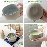 TEANAGOO 9 részes kerámia matcha készlet habverővel matcha tál és 2 db 7.2 oz csésze szertartásos matcha tea lattehez reggelihez 3
