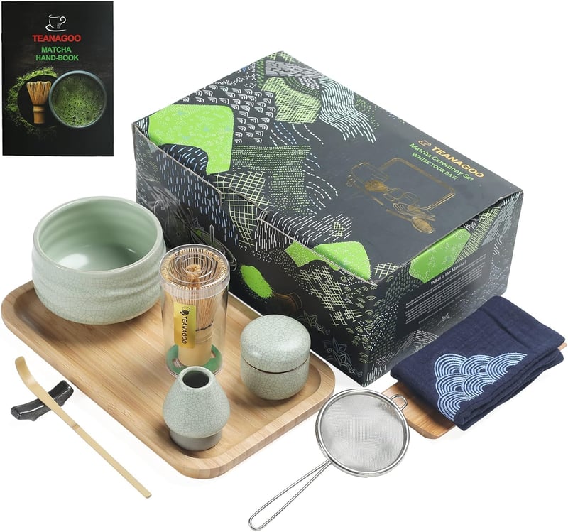 TEANAGOO Matcha készlet bambusz kiegészítőkkel és tárolóval