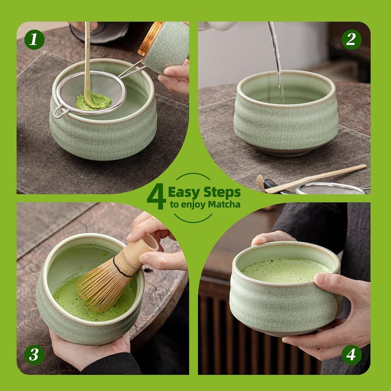 TEANAGOO Matcha készlet bambusz kiegészítőkkel és tárolóval