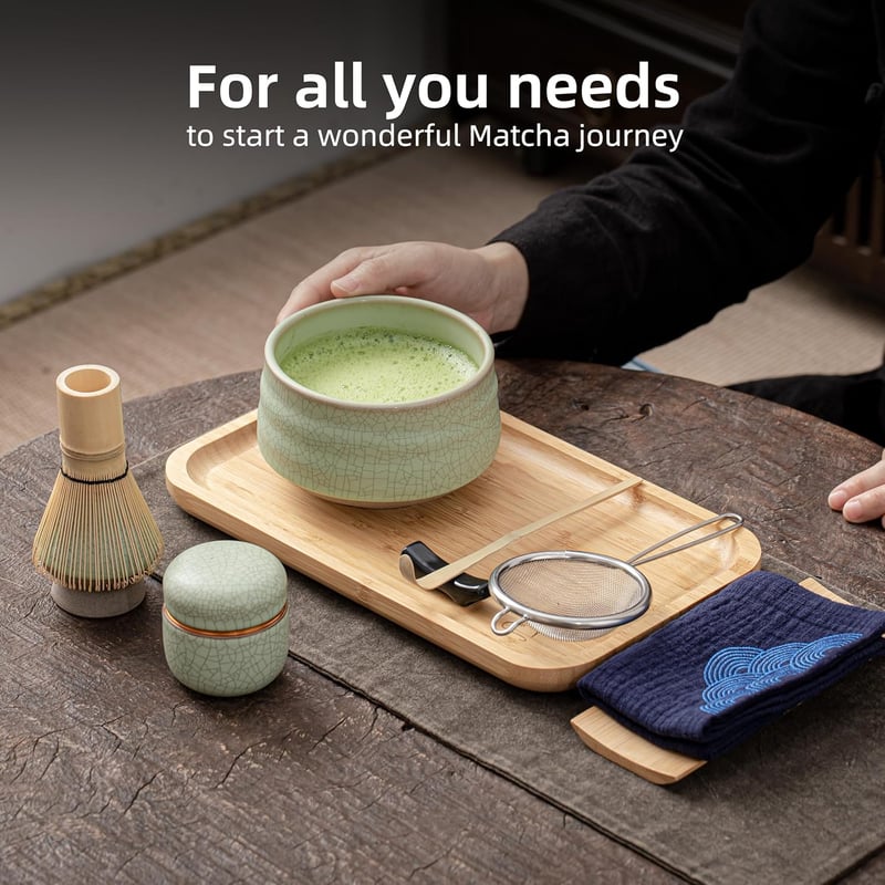 TEANAGOO Matcha készlet bambusz kiegészítőkkel és tárolóval