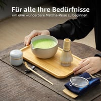 TEANAGOO Matcha szertartás készlet tálcával, bambusz habverővel és kiegészítőkkel 5