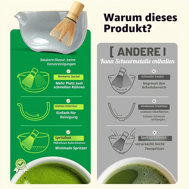 TEANAGOO Matcha szertartás készlet tálcával, bambusz habverővel és kiegészítőkkel