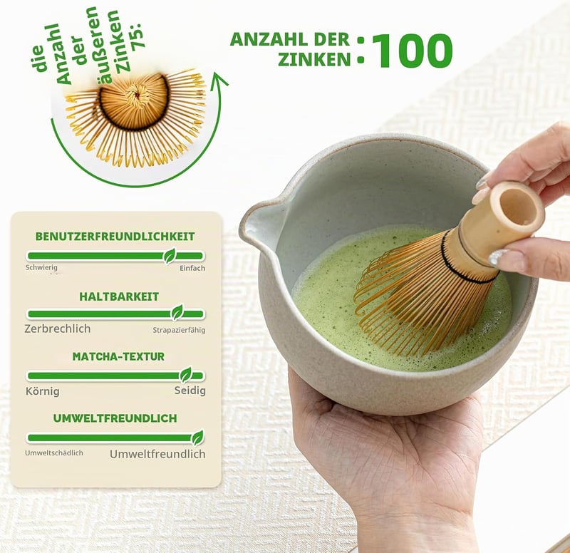 TEANAGOO Matcha szertartás készlet tálcával, bambusz habverővel és kiegészítőkkel