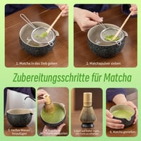 TEANAGOO Matcha súprava 7-dielna – Ceremoniálna sada s miskou (Chawan), bambusovou metličkou a príslušenstvom, na prípravu raňajok a latte, darček pre milovníkov matchy 5