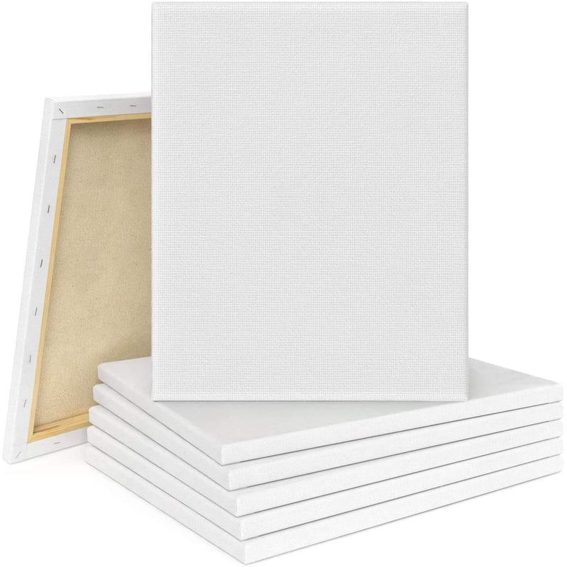 Set 10 pânze de pictură pe șasiu Tebery 30x40 cm, 100% bumbac, pânză albă pentru pictură în acril și ulei