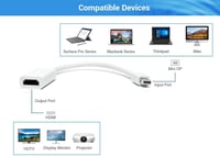 Tec-Digi Mini DisplayPort DP HDMI adaptérový kábel, prevodník pre HDTV, kompatibilný s Thunderbolt pre Apple Mac, MacBook Air Pro, iMac zariadenia 2