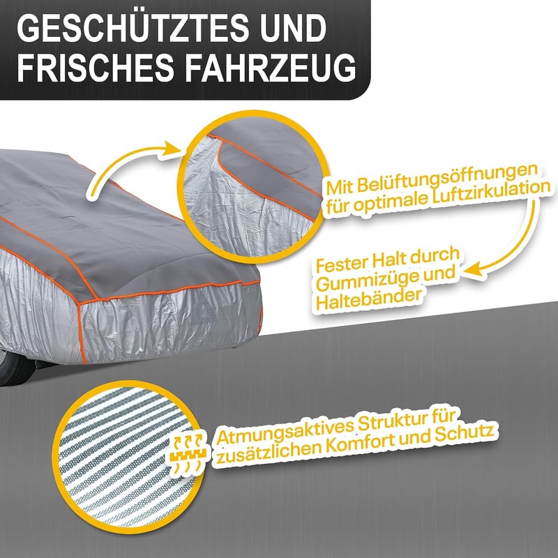 tec for me Jégvédelem autótakaró prémium hibrid ponyva 4 mm hab vízlepergető légáteresztő M L XL SUV VAN kombi szürke