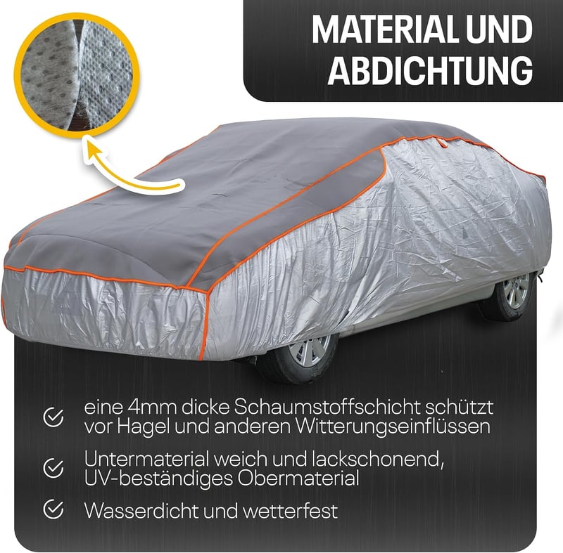 tec for me Jégvédelem autótakaró prémium hibrid ponyva 4 mm hab vízlepergető légáteresztő M L XL SUV VAN kombi szürke