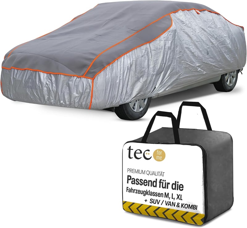 tec for me Jégvédelem autótakaró prémium hibrid ponyva 4 mm hab vízlepergető légáteresztő M L XL SUV VAN kombi szürke