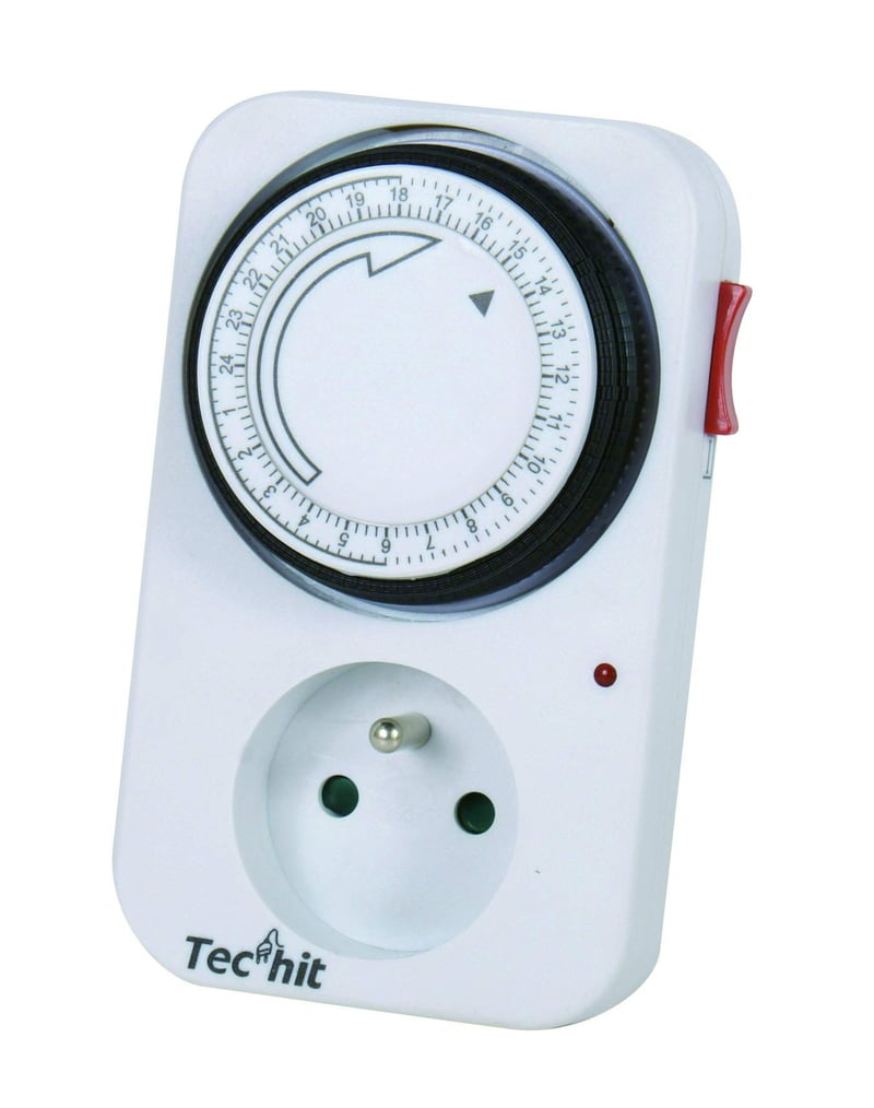 Tec Hit 730200 Mechanický denný časový spínač s vypínačom – 30-minútový interval, 3500 W, ABS, biely