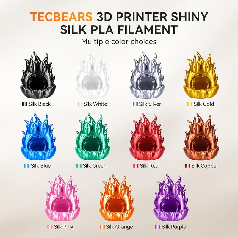 TECBEARS PLA Silk 1.75mm Multicolor 2kg 3D Nyomtató Filament Fényes