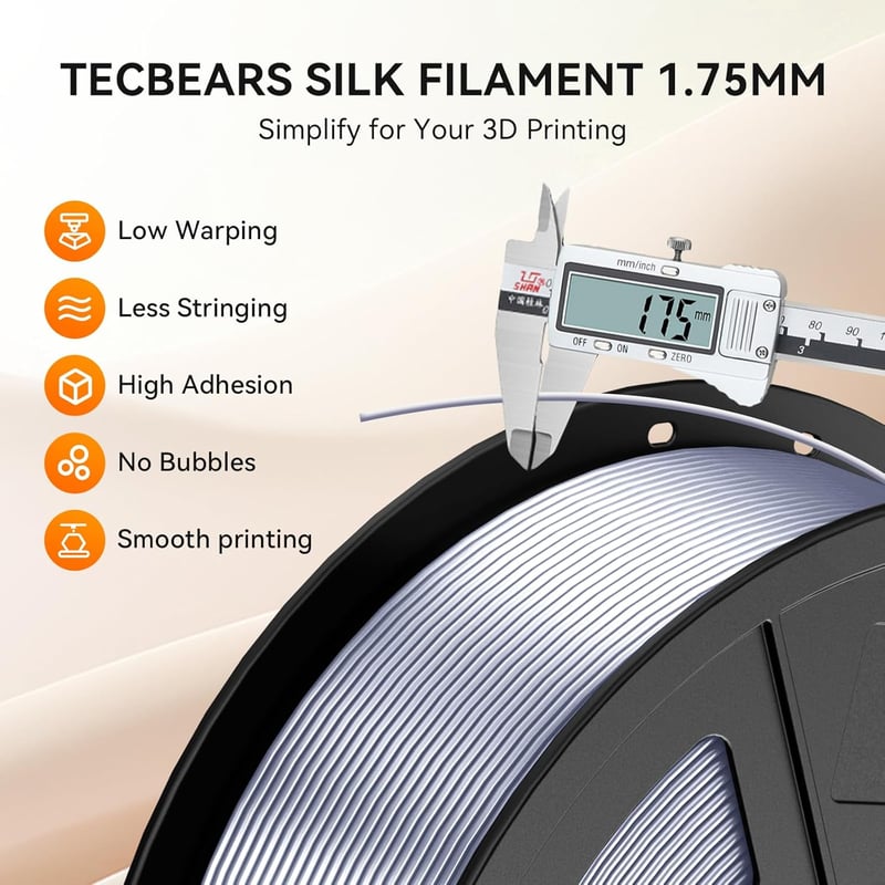 TECBEARS PLA Silk 1.75mm Multicolor 2kg 3D Nyomtató Filament Fényes
