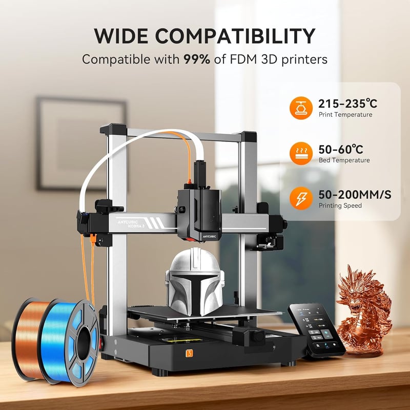 TECBEARS PLA Silk 1.75mm Multicolor 2kg 3D Nyomtató Filament Fényes