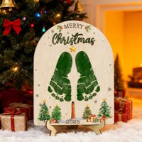 TECHEEL Fa Babafigyelő Mérföldkő Kártya Karácsony Lábnyom Jel Baba Zuhany 1