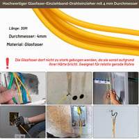 Sondă de tras cabluri Techfection 30 m, fibră de sticlă, cu carcasă din plastic, 4 mm, pentru electricieni 6