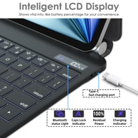 TECHGEAR puzdro s klávesnicou pre Apple iPad Air 11" (M2/M3/M4) a iPad Pro 11", trackpad, 7-farebné podsvietenie – čierne 7