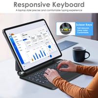 TECHGEAR puzdro s klávesnicou pre Apple iPad Air 11" (M2/M3/M4) a iPad Pro 11", trackpad, 7-farebné podsvietenie – čierne 6