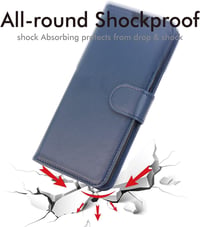 TECHGEAR iPhone 13 PU bőr pénztárcatok állvánnyal és kézpánttal - kék 8