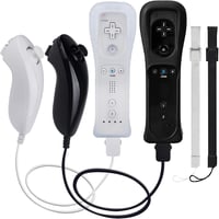 TechKen Wii Kontroller Nunchuck-kal Fekete Fehér Vezeték Nélküli Távirányító 1