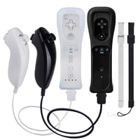 TechKen Wii ovládač s Nunchuckom čierny biely bezdrôtový diaľkový ovládač 2