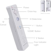 TechKen Wii Kontroller Nunchuck-kal Fekete Fehér Vezeték Nélküli Távirányító 4
