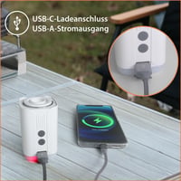 Technaxx Mini akumulátorová vzduchová pumpa Pro TX-299 3600 mAh, nabíjateľná elektrická pumpa s funkciou powerbanky, LED svetlom, 5 tryskami a úložným puzdrom 6