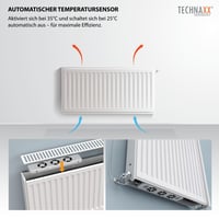 Technaxx TX-302 Ventilator za radijatore Mono set 50-70 cm za radijatore, sa senzorom temperature, automatsko uključivanje/isključivanje, bijeli, tih ispod 20 dB, maks. 5