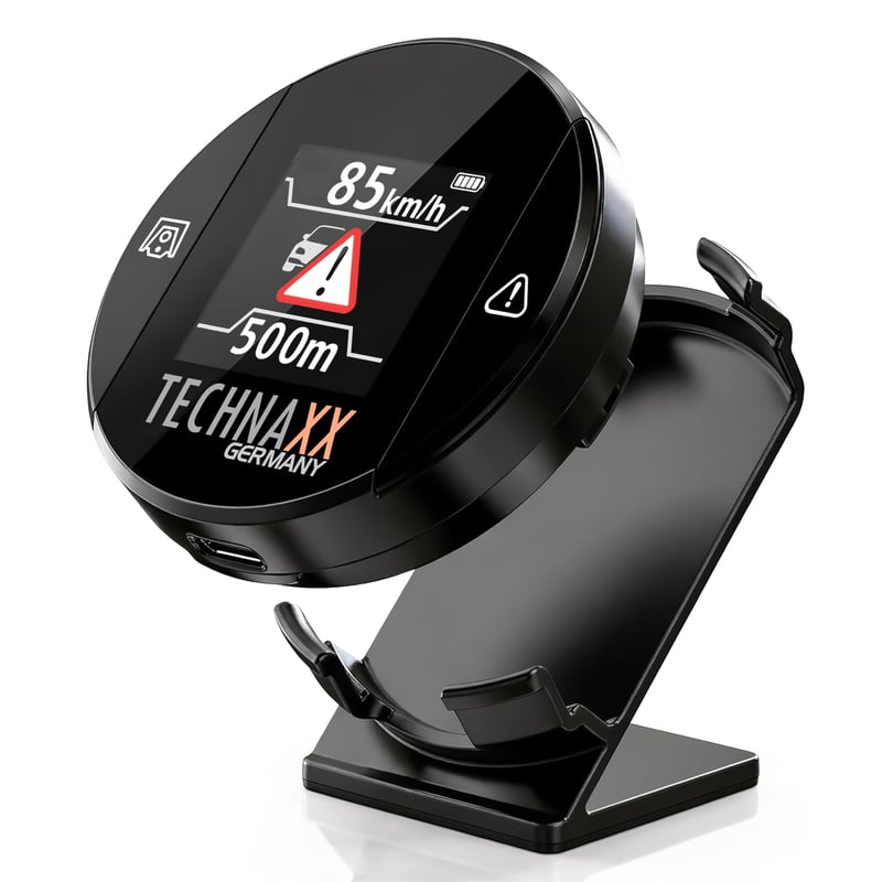 Technaxx TX-388 Varovný systém cestnej premávky s Blitzer.de, displejom, upozornením na nebezpečenstvo a rýchlosť, zobrazením v reálnom čase, kompatibilný s Apple CarPlay a Android Auto