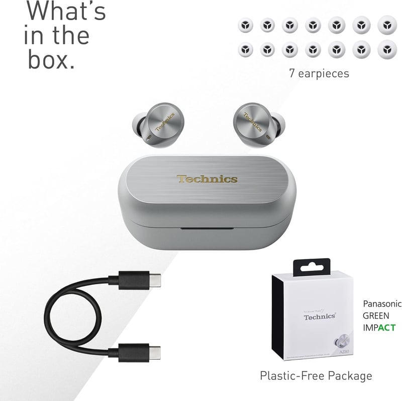 Technics EAH-AZ80E-S Vezeték nélküli fülhallgató zajszűréssel, ezüst - silver
