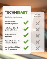 TECHNIGART One Touch autós telefontartó 360° forgatható szélvédőre 4