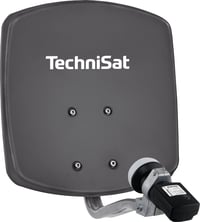 Satelitná anténa TechniSat DIGIDISH 33 pre 1 užívateľa – 33 cm kompletná sada s nástenným držiakom a vyhľadávačom signálu, V/H-LNB, sivá 1