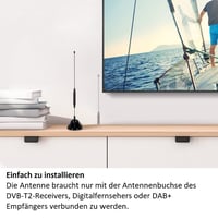 TechniSat DIGIFLEX TT6 passzív beltéri antenna DVB-T2/DAB+/FM – fekete 2