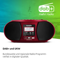 Boombox stereo TechniSat DIGITRADIO 1990 cu DAB+/FM și CD player - roșu 2