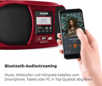 Boombox stereo TechniSat DIGITRADIO 1990 cu DAB+/FM și CD player - roșu 6